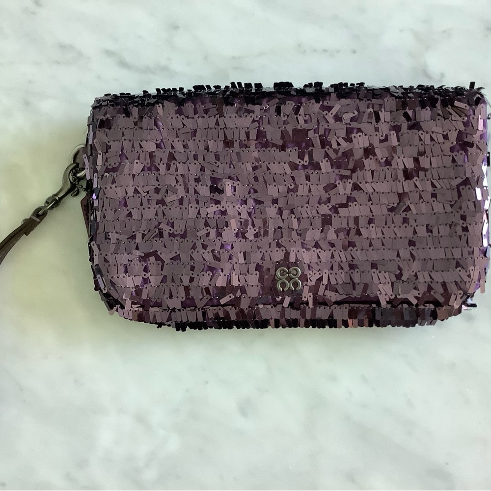 Coach Purple Sequin Clutch